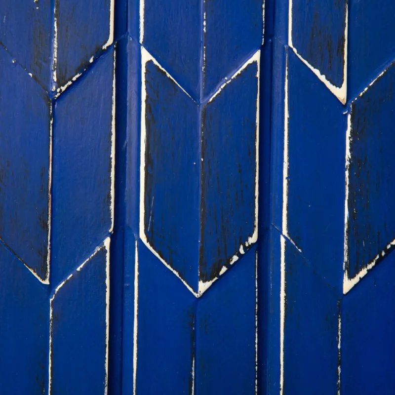 Pamono Brutalist Cobalt Blue Wood Wall Art Installation by Studio DeSimoneWayland> Wall Decor