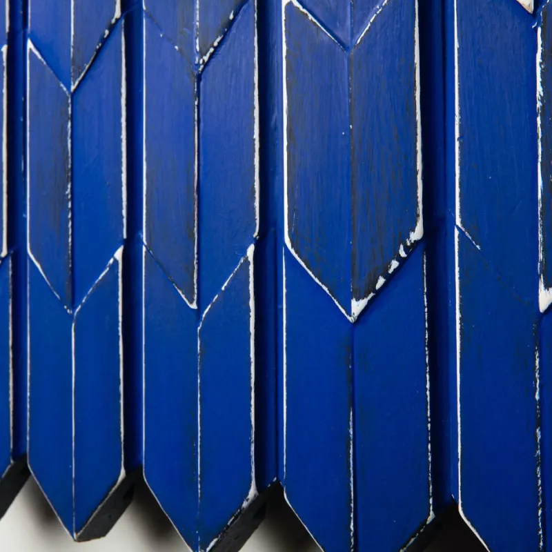 Pamono Brutalist Cobalt Blue Wood Wall Art Installation by Studio DeSimoneWayland> Wall Decor