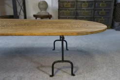 Best Pamono Brutalist Coffee Table in Oak and Wrought Iron, 1950s