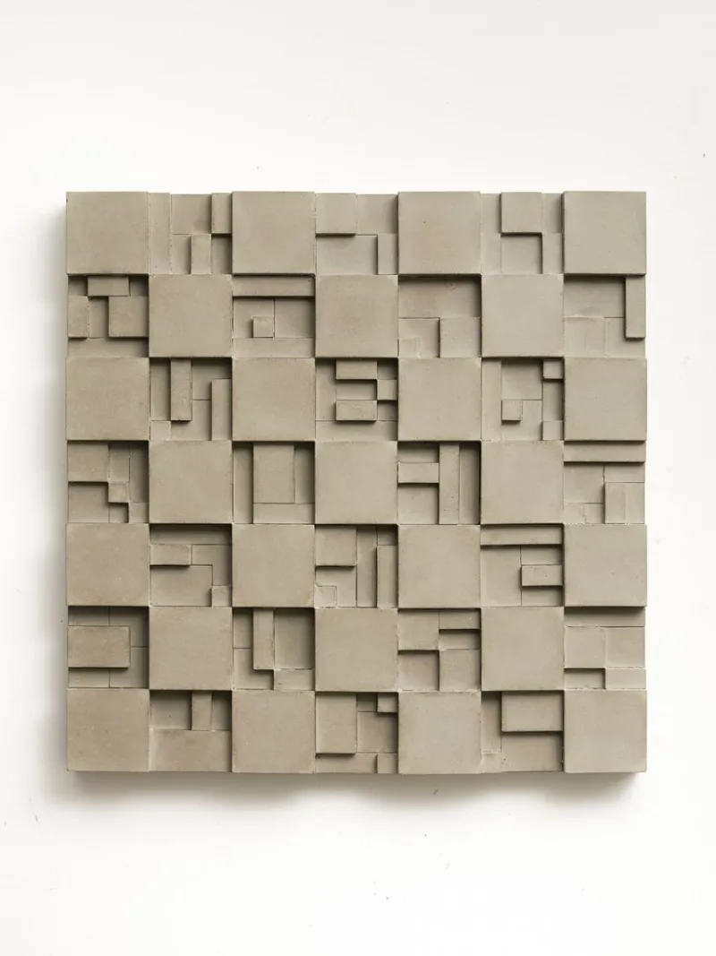 New Pamono Brutalist Concrete Wall Art in White by Tom's Factory