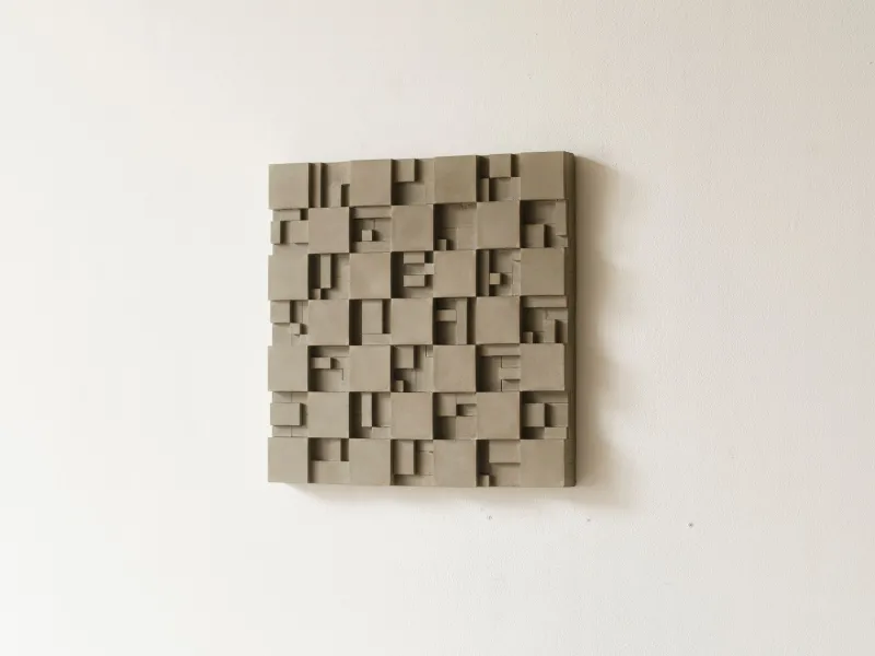 New Pamono Brutalist Concrete Wall Art in White by Tom's Factory
