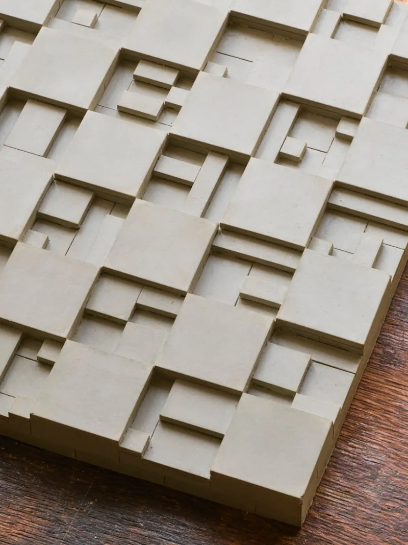 New Pamono Brutalist Concrete Wall Art in White by Tom's Factory