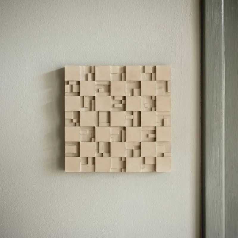 New Pamono Brutalist Concrete Wall Art in White by Tom's Factory