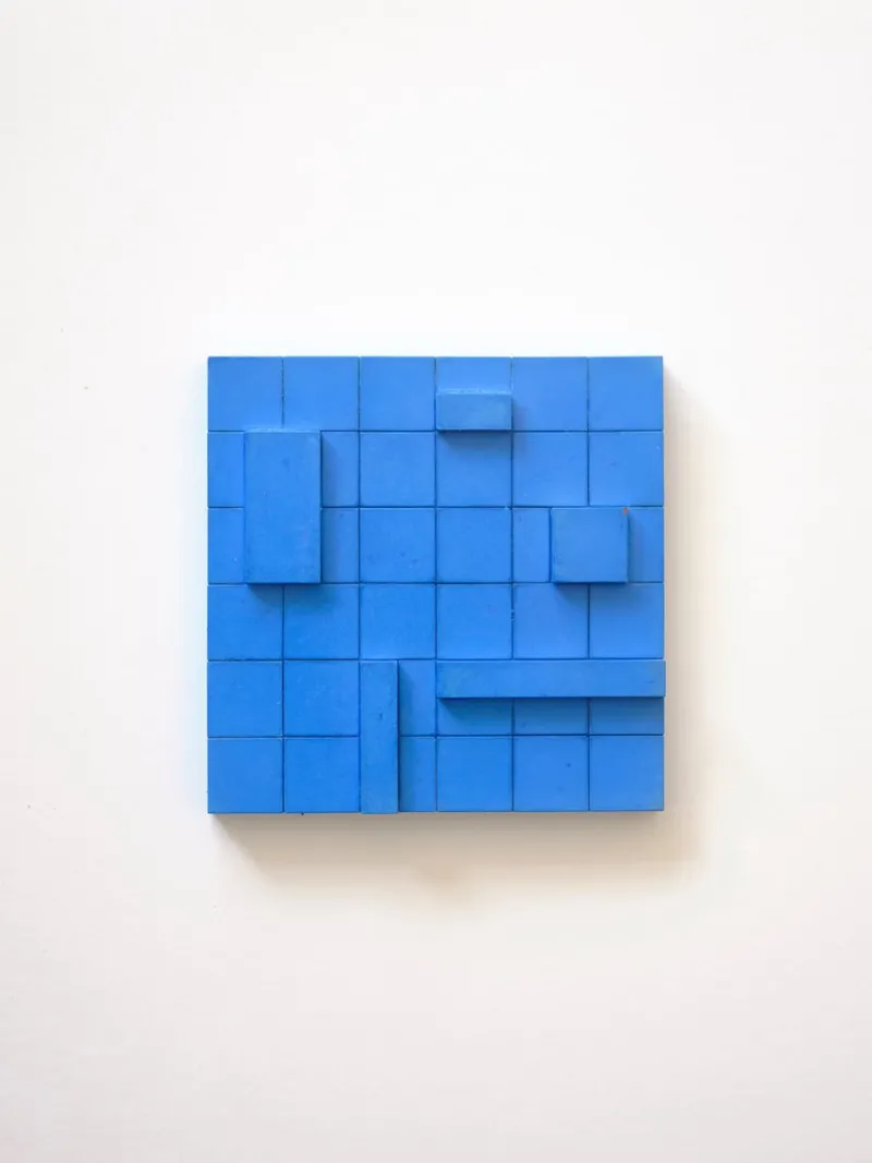 Pamono Brutalist Concrete Wall Art in Vivid Blue by Tom's Factory