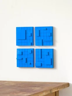 Pamono Brutalist Concrete Wall Art in Vivid Blue by Tom's Factory