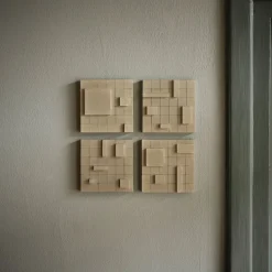 Pamono Brutalist Concrete Wall Art in Warm Grey by Toms Factory, Set of 4><noscript><img width=