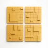 Hot Pamono Brutalist Concrete Wall Art in Warm Yellow by Toms Factory, Set of 4