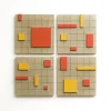 Clearance Pamono Brutalist Concrete Wall Art in Warm Grey by Toms Factory, Set of 4