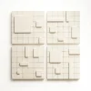 Pamono Brutalist Concrete Wall Art in Off White by Toms Factory, Set of 4> Wall Decor