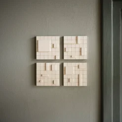 Pamono Brutalist Concrete Wall Art in Off White by Toms Factory, Set of 4><noscript><img width=