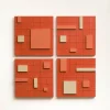 Pamono Brutalist Concrete Wall Art in Multicolor by Toms Factory, Set of 4> Minimalist|Mid-Century