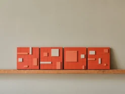 Pamono Brutalist Concrete Wall Art in Multicolor by Toms Factory, Set of 4><noscript><img width=