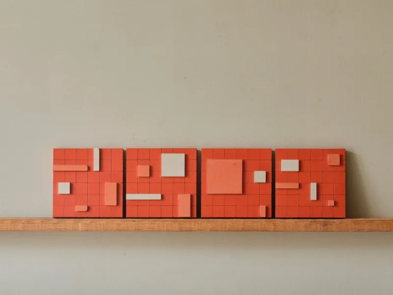 Pamono Brutalist Concrete Wall Art in Multicolor by Toms Factory, Set of 4> Minimalist|Mid-Century