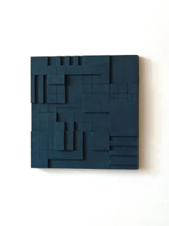 Pamono Brutalist Concrete Wall Art in Navy Blue by Toms Factory> Wall Decor