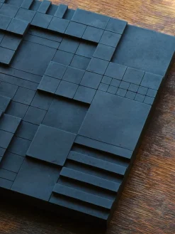 Pamono Brutalist Concrete Wall Art in Navy Blue by Toms Factory> Wall Decor