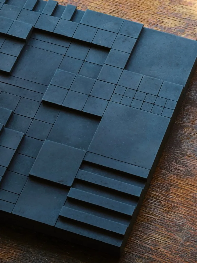 Pamono Brutalist Concrete Wall Art in Navy Blue by Toms Factory> Wall Decor