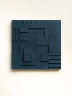 Pamono Brutalist Concrete Wall Art in Navy Blue by Toms Factory><noscript><img width=
