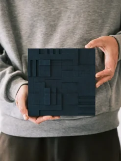 Pamono Brutalist Concrete Wall Art in Navy Blue by Toms Factory><noscript><img width=