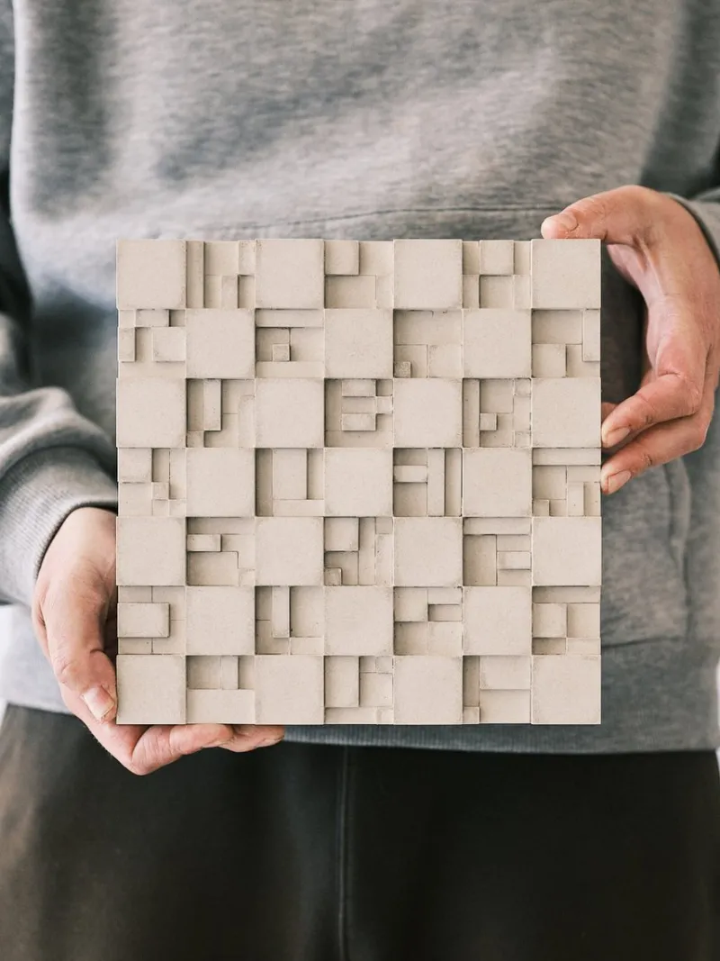 Pamono Brutalist Concrete Wall Art in White by Toms Factory