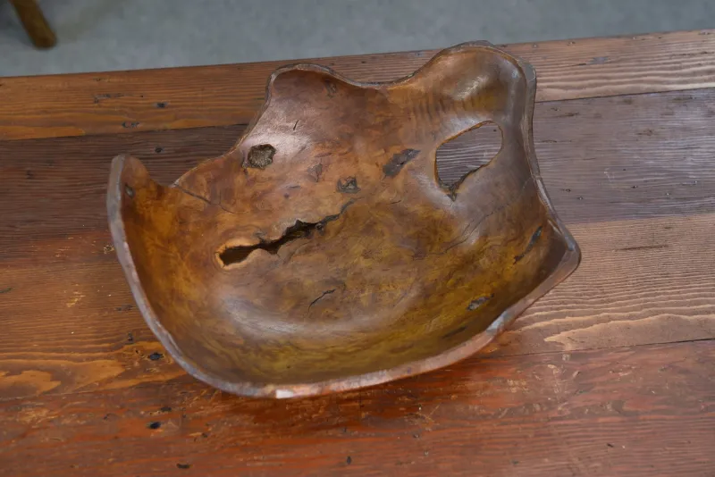 Online Pamono Brutalist Elm Fruit Bowl, 1970s