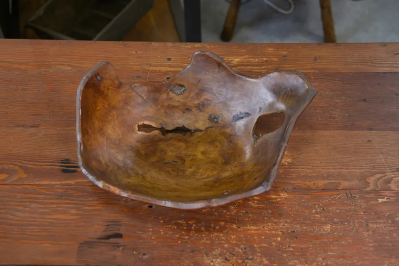 Online Pamono Brutalist Elm Fruit Bowl, 1970s