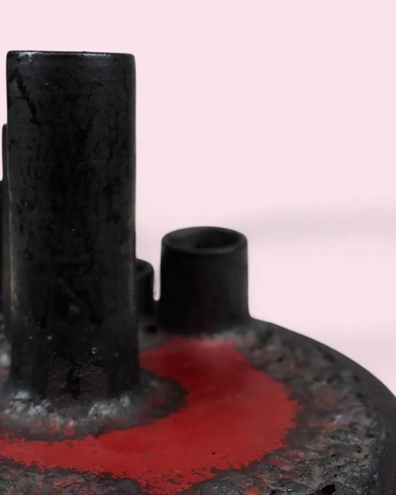 Online Pamono Brutalist Fat Lava Candleholder, 1970s