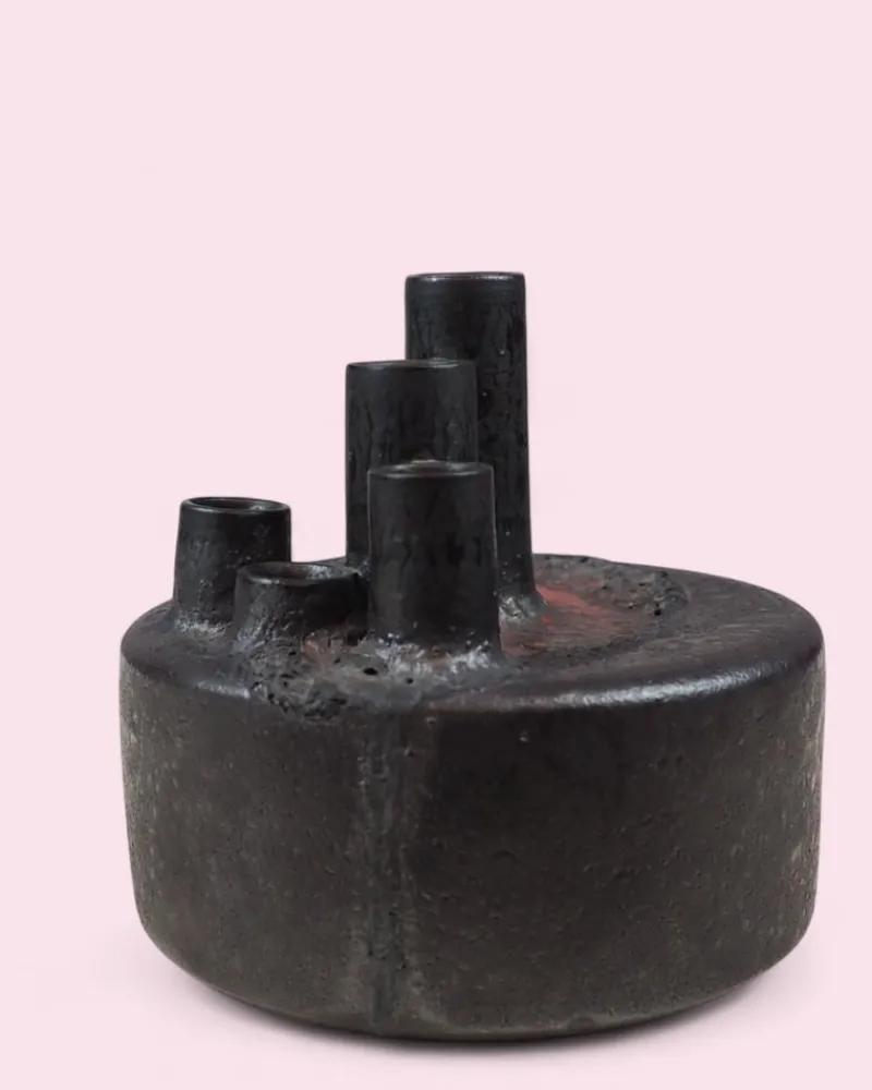 Online Pamono Brutalist Fat Lava Candleholder, 1970s
