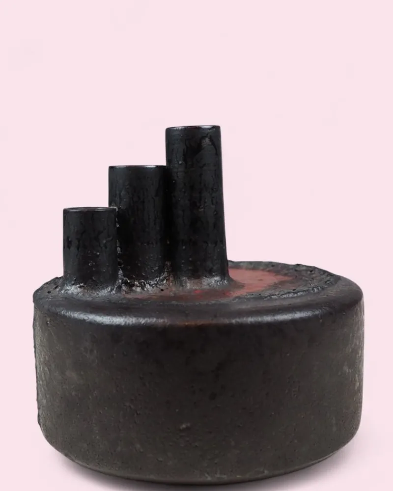 Online Pamono Brutalist Fat Lava Candleholder, 1970s