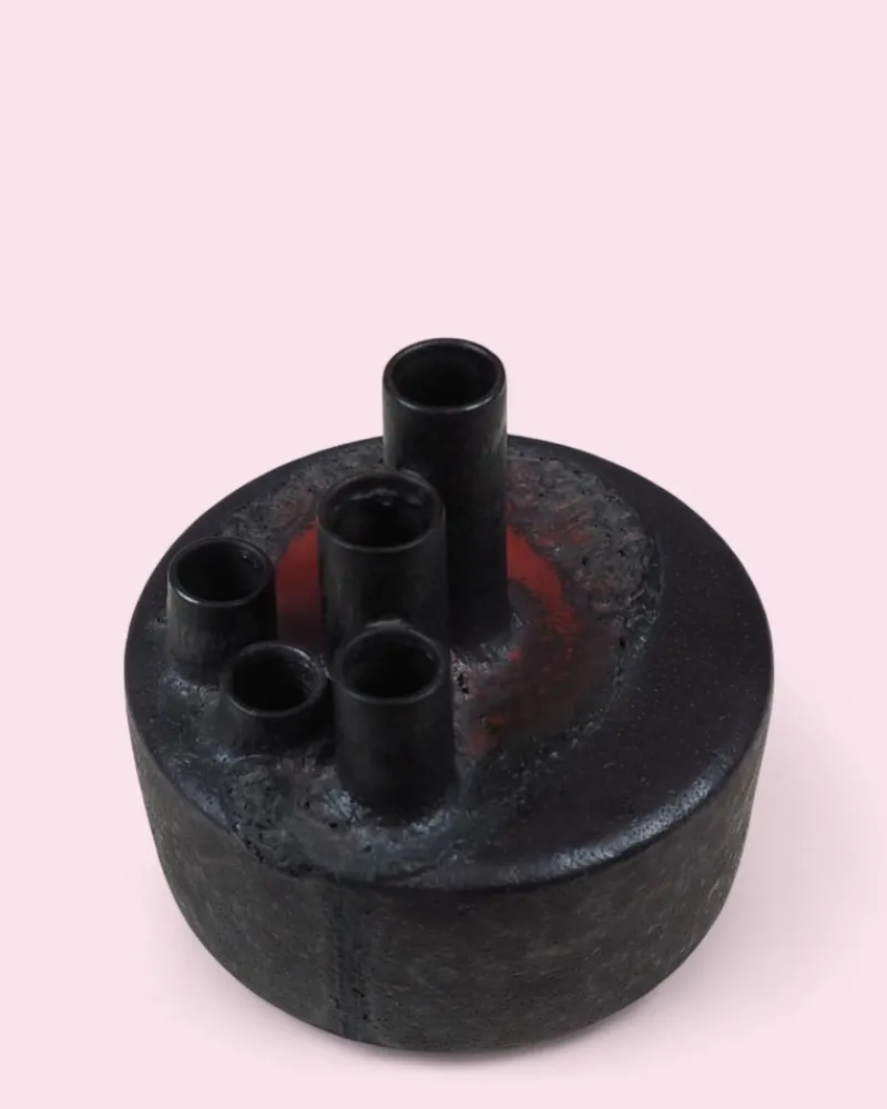 Online Pamono Brutalist Fat Lava Candleholder, 1970s