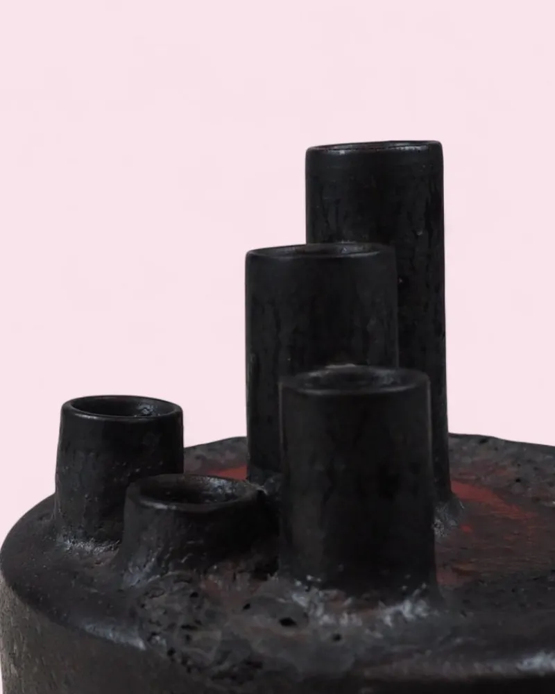 Online Pamono Brutalist Fat Lava Candleholder, 1970s
