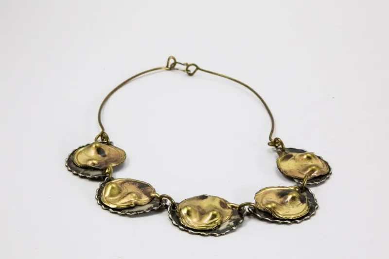 Sale Pamono Brutalist Handmade Brass Necklace 1970s