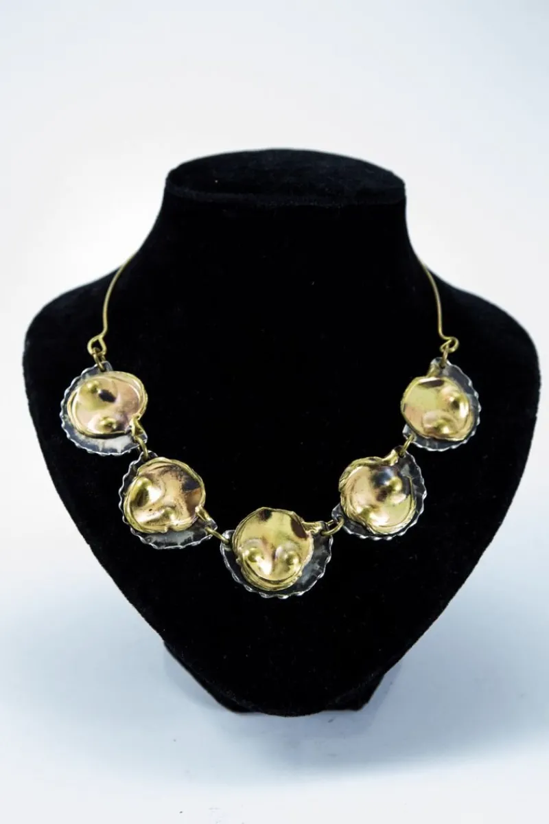 Sale Pamono Brutalist Handmade Brass Necklace 1970s