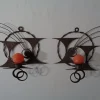 Pamono Brutalist Iron Candleholders by Henrik Horst, Denmark, 1960s, Set of 2> Candleholders