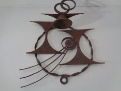 Pamono Brutalist Iron Candleholders by Henrik Horst, Denmark, 1960s, Set of 2><noscript><img width=