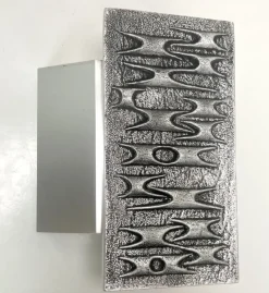 New Pamono Brutalist Metal Door Handle with Relief Pattern, 1970s