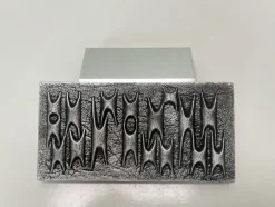 New Pamono Brutalist Metal Door Handle with Relief Pattern, 1970s