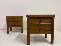Pamono Brutalist Oak Bedside Tables, 1960s, Set of 2><noscript><img width=