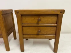 Pamono Brutalist Oak Bedside Tables, 1960s, Set of 2><noscript><img width=