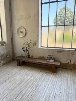 Pamono Brutalist Oak Coffee Table Bench, 1950s><noscript><img width=