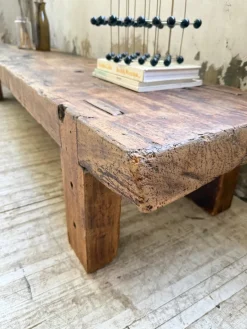 Pamono Brutalist Oak Coffee Table Bench, 1950s><noscript><img width=