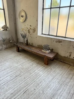 Pamono Brutalist Oak Coffee Table Bench, 1950s><noscript><img width=