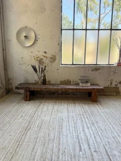 Pamono Brutalist Oak Coffee Table Bench, 1950s><noscript><img width=