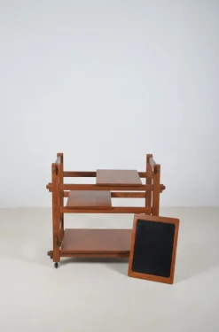 Pamono Brutalist Serving Trolley with Interchangeable Trays, 1970s><noscript><img width=