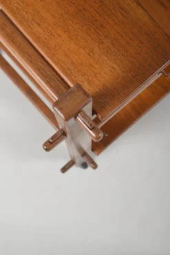 Pamono Brutalist Serving Trolley with Interchangeable Trays, 1970s><noscript><img width=