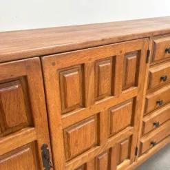 Sale Pamono Brutalist Style Spanish Sideboard in Oak, 1970s