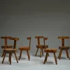 Pamono Brutalist Tree Trunk Chairs, France, 1970s, Set of 6> Side Chairs & Dining Chairs
