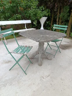 Pamono Brutalist Tree Trunk Concrete Garden Table, 1950s