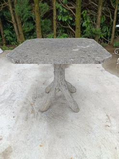 Pamono Brutalist Tree Trunk Concrete Garden Table, 1950s