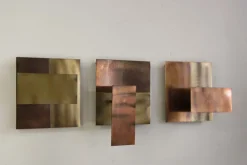 Hot Pamono Brutalist Wall Candleholders in Metal, 1970s, Set of 3
