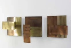 Hot Pamono Brutalist Wall Candleholders in Metal, 1970s, Set of 3